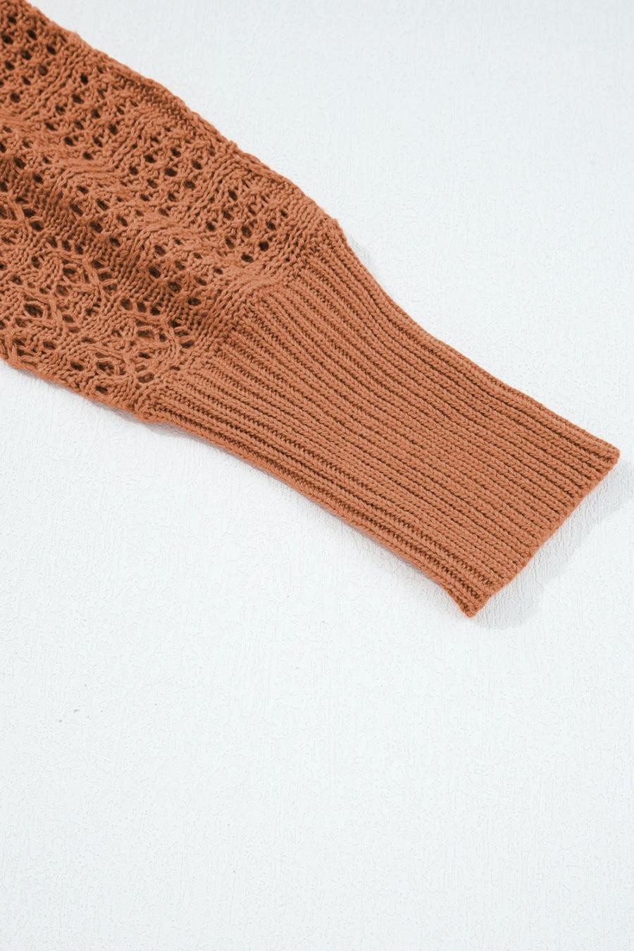 Mujer | Cárdigan Abierto De Punto Calado Con Patrón De Mezcla De Nudos De Secuoya