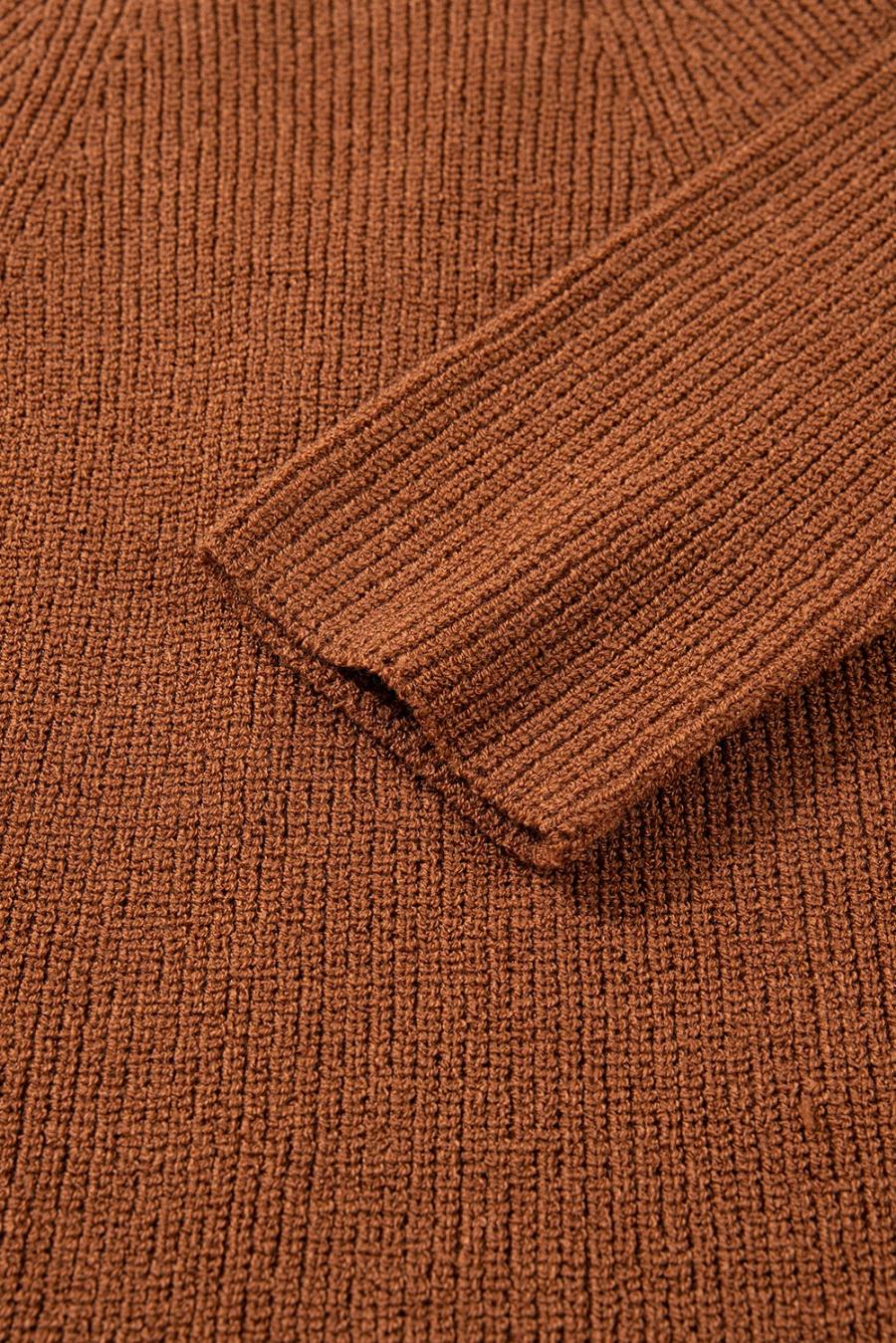 Mujer | Cárdigan De Punto Con Escote En V En Color Castaño En Contraste