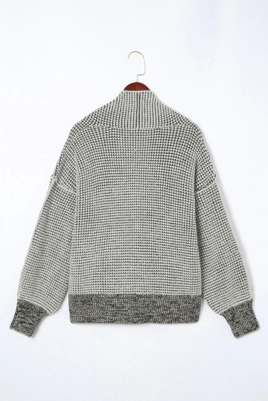 Mujer | Cárdigan De Punto Grueso Con Bolsillos Y Manga Caída Gris