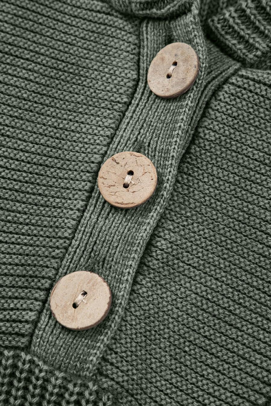 Mujer | Suéter Con Capucha Y Cordón De Punto Acanalado Con Lavado Mineral Verde Niebla