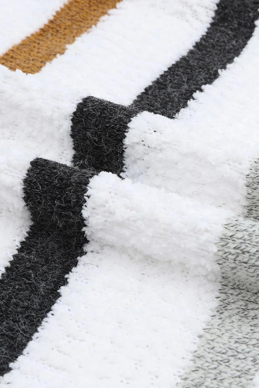 Mujer | Suéter Estilo Jersey Con Hombros Caídos Y Estampado De Rayas Multicolor