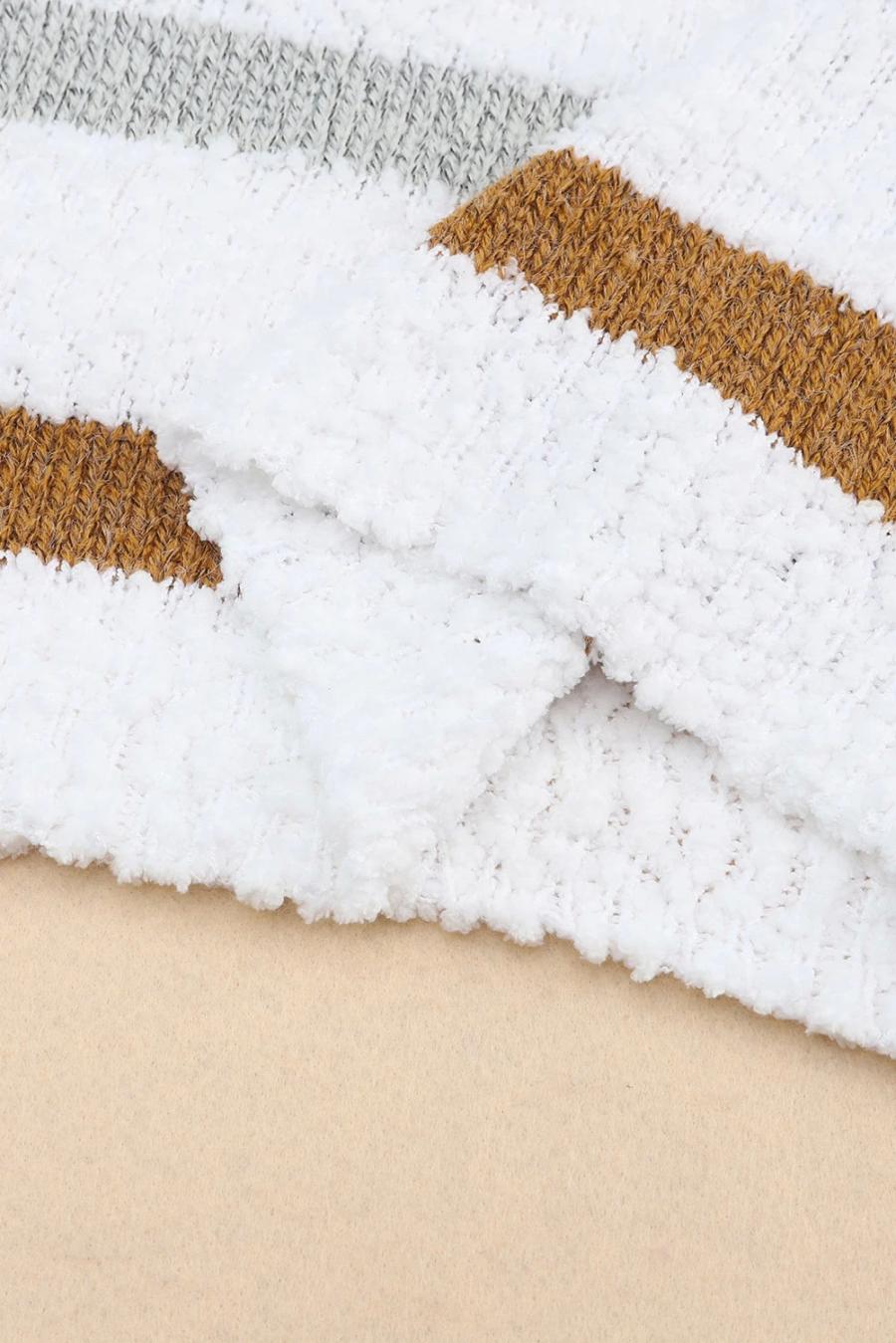 Mujer | Suéter Estilo Jersey Con Hombros Caídos Y Estampado De Rayas Multicolor