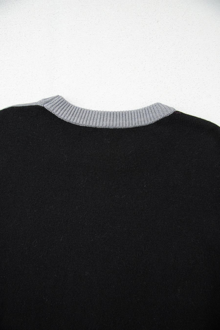 Mujer | Suéter Gris Con Rayas Y Bloques De Color