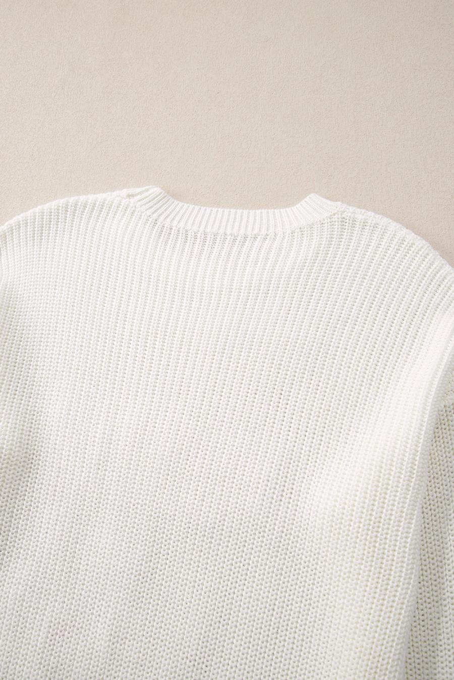 Mujer | Suéter Navideño Blanco Brillante Feliz Y Brillante