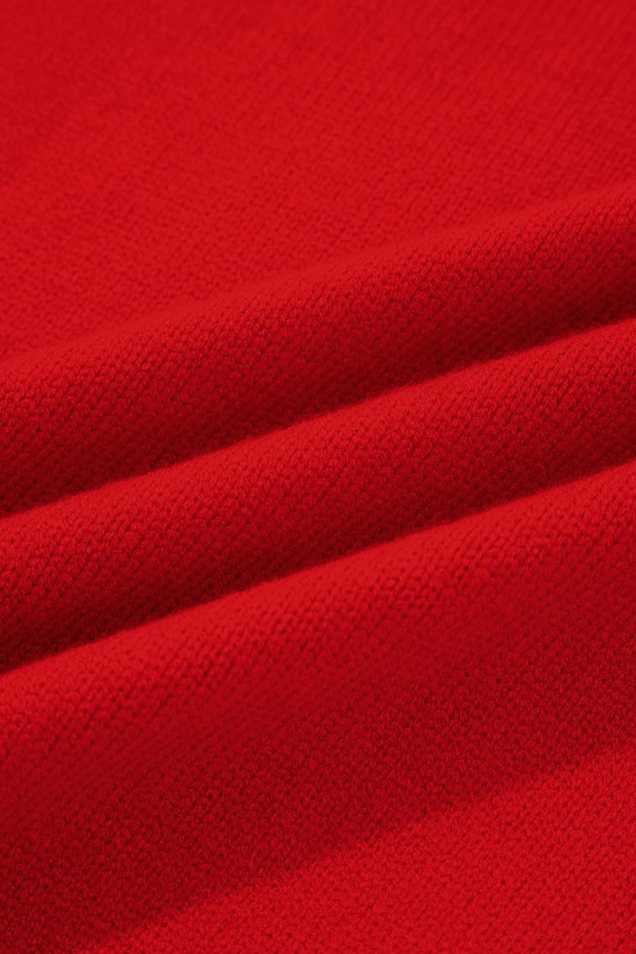 Mujer | Suéter Navideño De Cuello Alto Con Estampado De Copos De Nieve En Rojo Intenso