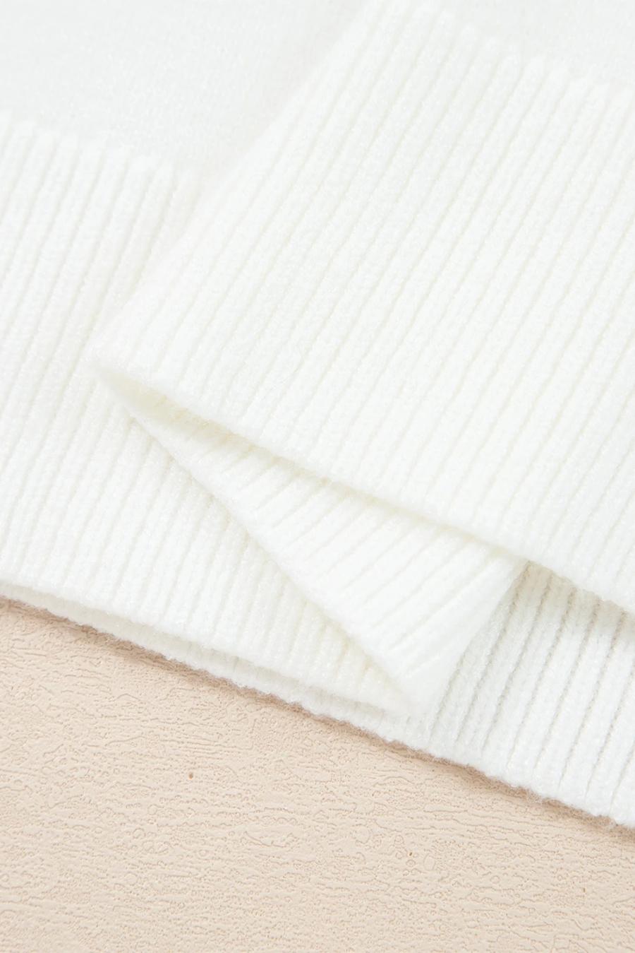 Mujer | Suéter Navideño De Manga Raglán Con Estampado De Letras Merry En Blanco