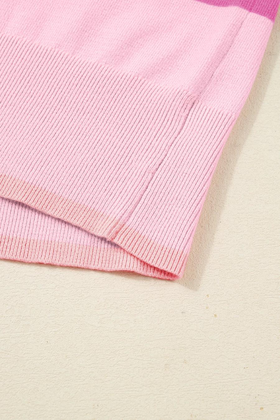 Mujer | Suéter Rosa Holly Jolly Con Cuello Redondo Y Lentejuelas En Bloques De Color